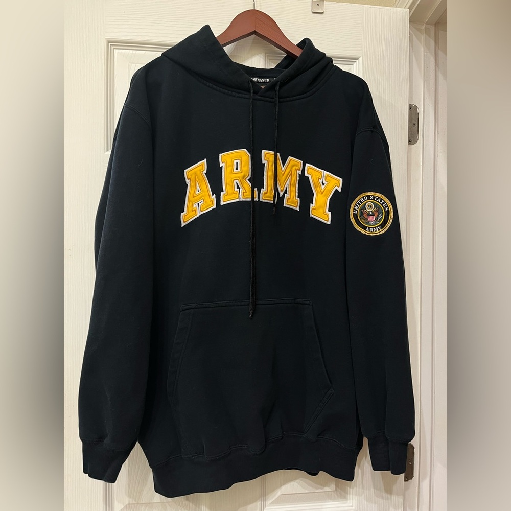 Army Hoodie with Patch Black Size XL